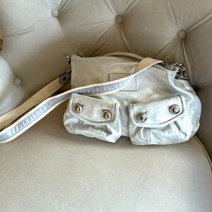 Coach Poppy bag.  Silver, gently used.
